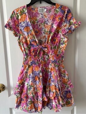 Hello Molly multicoloured floral romper - tie front